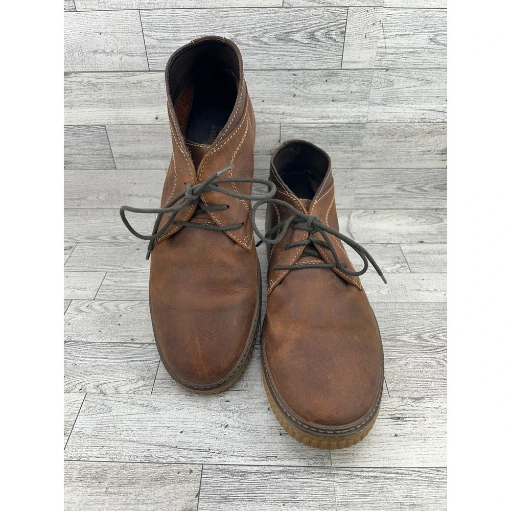 Johnston & Murphy Mens Brown Leather Chukka Boots Lace Up Shoes Size 10.5
